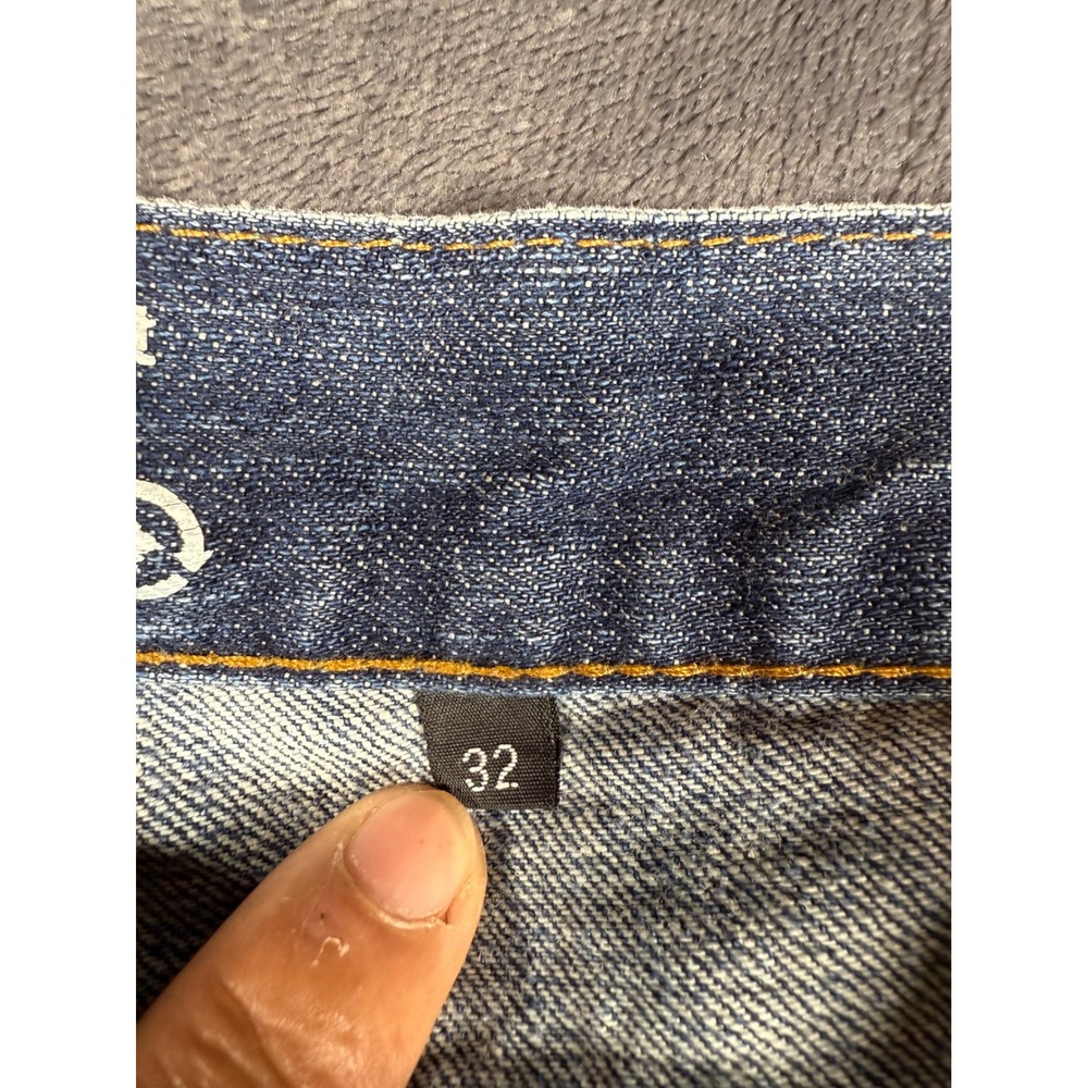 LRG Grass Roots Denim Shorts Mens Size 32 Blue Jean Distressed Casual thrash - Picture 8 of 16
